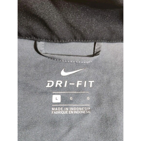 Nike Dri Fit Jacket Men Size Large Full Zip Gray/Black Pockets Swoosh Logo - Picture 3 of 11